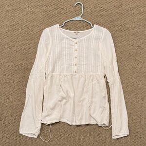 Brandy Melville Cream Peplum Blouse